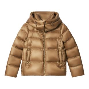 PSALTER诗篇鹅绒服美拉德光泽感立领连帽短款羽绒服冬款