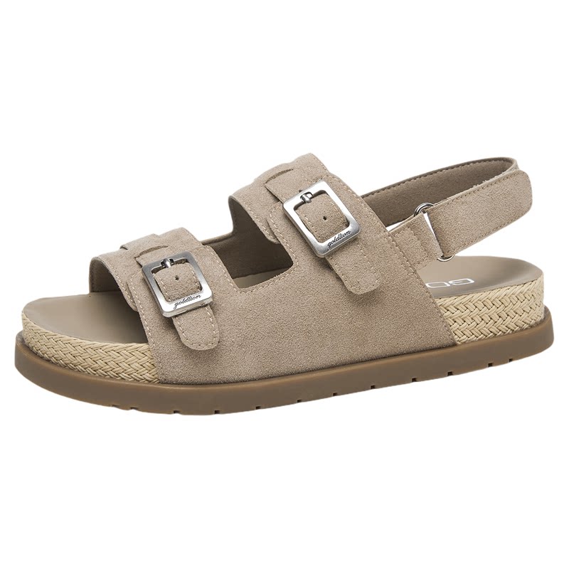 金利来休闲凉鞋女2026春夏季新款搭扣双带厚底勃肯鞋一脚蹬凉鞋女