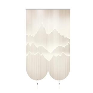 法系轻奢绿花卉复古门帘隔断帘家用高级房间卧室免打孔美式定制