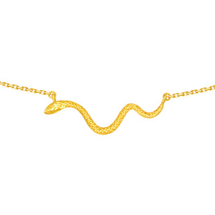 周大福SOINLOVE「萌宠」生肖蛇灵蛇18K金蛇项链蛇年情人节礼物