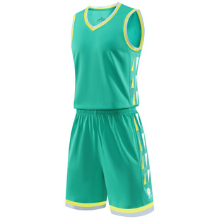 成人儿童篮球服套装球衣夏季背心比赛训练队服定制印字2402绿色