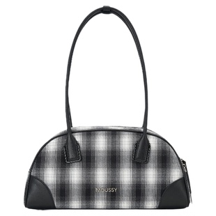 MOUSSY格纹游戏波士顿包腋下单肩包专柜同款气质慵懒风拼接格纹