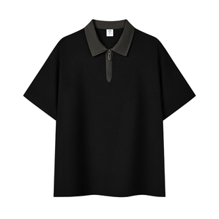 冰丝速干半拉链工作服POLO衫定制企业团体活动短袖工装T恤印logo