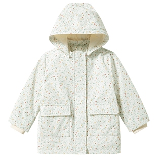 【商场同款】英氏儿童外套长袖夹棉秋冬保暖女童三防风衣宝宝冬装