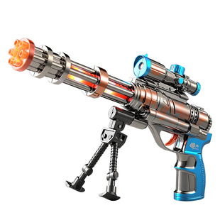 儿童电动声光玩具枪男孩仿真冲锋枪模型伸缩喷雾机关枪宝生日礼物
