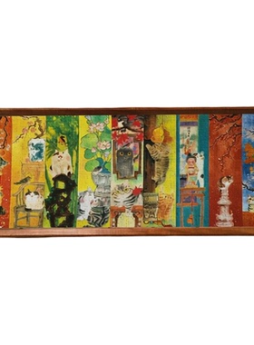 百鸟朝凤实木拼图框铝合金画框