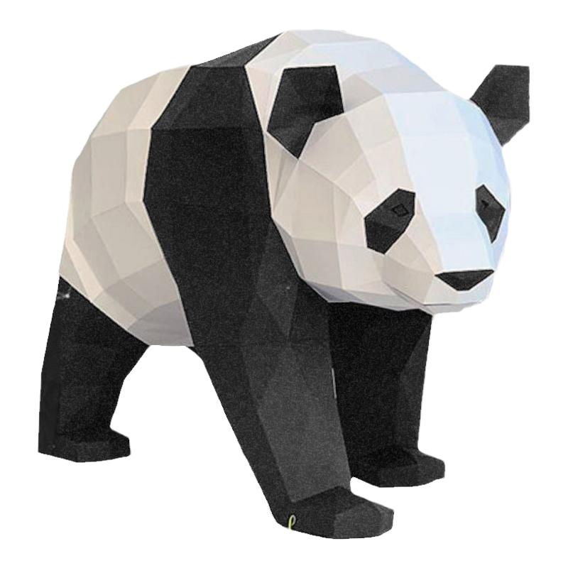 成年大熊猫落地橱窗店门装饰大摆件纸艺手工立体模型lowpoly风格