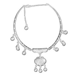 长命锁纯银9999宝宝项圈婴儿儿童银锁男女小孩满月平安锁周岁礼物