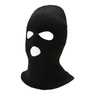 冬季巴拉克拉法帽子男加绒保暖头套摩托车防风面罩蒙面搞怪三孔帽