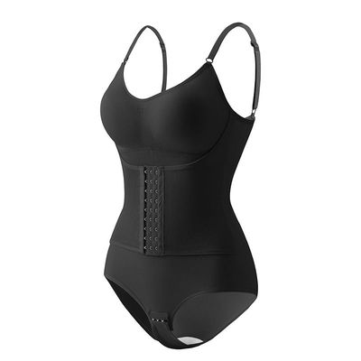 跨境连体带胸垫双层排扣塑身衣
