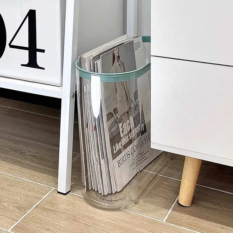 书房学生杂志报纸收纳神器置物架透明窄缝收纳筐书本文件展示架子