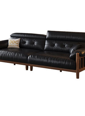DDC中古风黑胡桃木实木沙发佛山