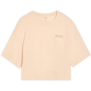 纯棉宽松纯色夏季短款短袖T恤女PUMA彪马新款运动辣妹上衣633789