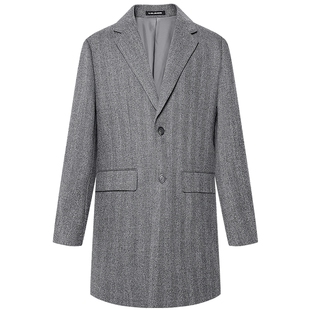 【纯绵羊毛】利郎官方毛呢大衣男春秋款商务休闲中长款男装外套