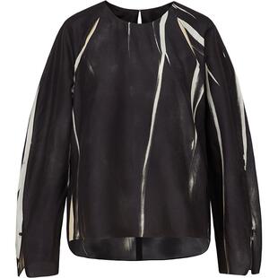 【精工系列】LESS拓印印花衬衫女圆领桑蚕真丝长袖衬衣2O4212220