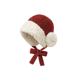 冬日红色加厚保暖护耳毛线帽子女骑行防风大头围显脸小针织雷锋帽