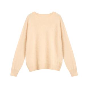 紫涵羊毛绒拉绒毛衣女士2025年冬季新款宽松针织衫上衣慵懒高级感