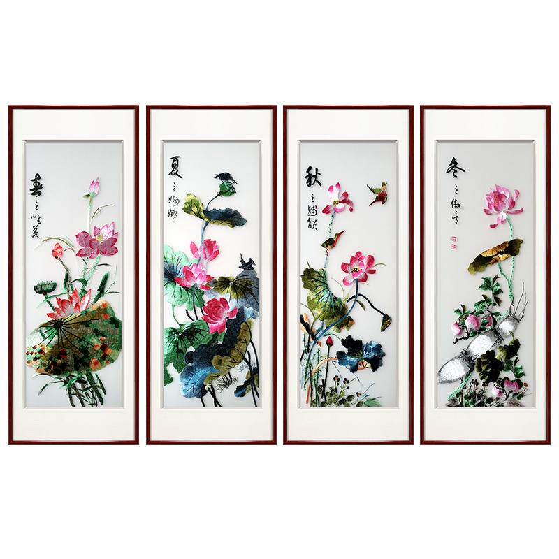 紫腾随轩客厅苏绣挂画