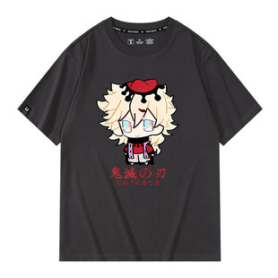 鬼灭之刃动漫周边上弦童磨同款联名t恤短袖T恤男夏季二次元痛衣服