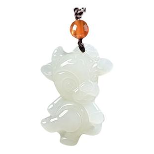 吊坠十二生肖仿玉吊坠男士女款仿和田项链白玉儿童牛兔羊属相挂件