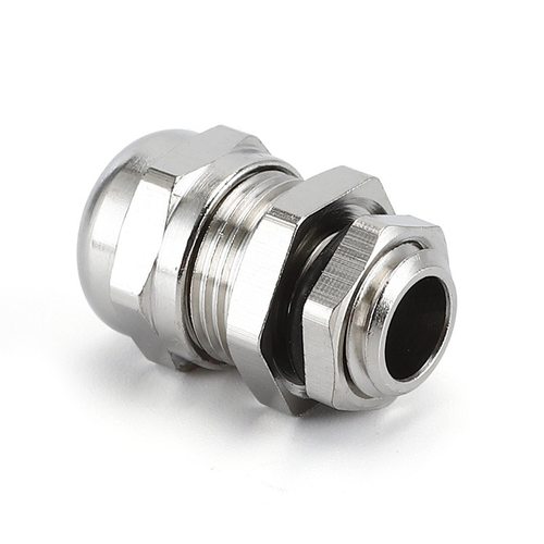 展东黄铜镀镍加长电缆固定头 防水接头金属电缆防水接头格兰头