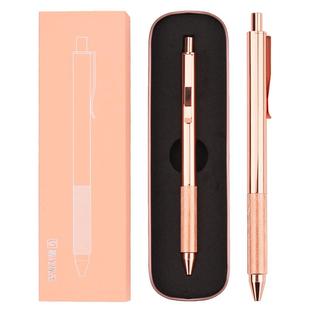 晨光优品按动中性笔黑0.5全金属签字笔商务高档高颜值玫瑰金送礼盒装学生用水笔免费激光刻字企业定制logo