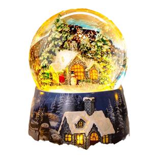 飘雪水晶球音乐八音盒下雪玻璃雪景生日礼物女孩儿童女宝六一礼物