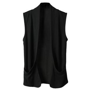 2025春季马甲外套潮流男士无袖针织开衫薄款坎肩韩版短款马夹背心