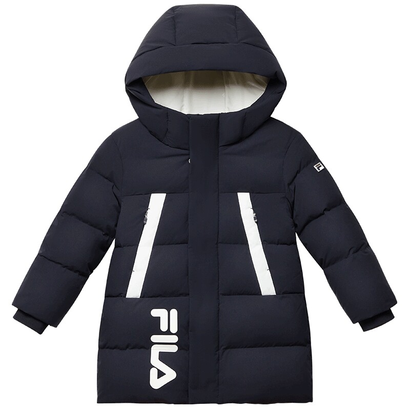 FILA斐乐中长款连帽羽绒服