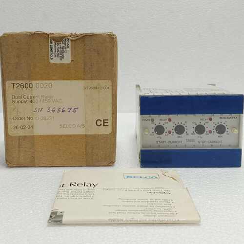 SELCO T2600.0020 T2600-02 DUAL CURRENT RELAY NEW BOX BROKEN