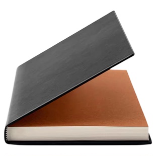 得力加厚硬皮本A4大本子皮面笔记本黑色B5大号16K开皮质封面硬壳记事本A5商务高档硬面超厚本子