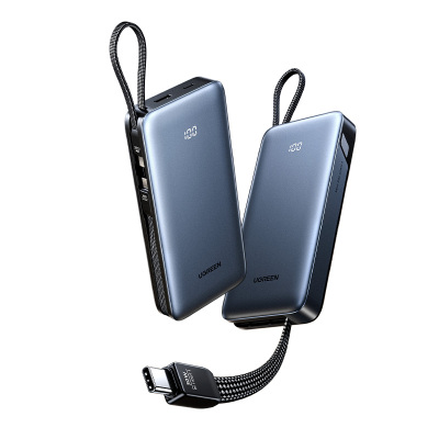 【3C认证充电宝】绿联30W带双C线