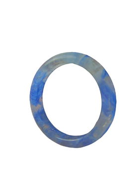 天然水晶手镯女一物一图老料蓝晶石原石加宽加厚蓝色水晶手环镯子