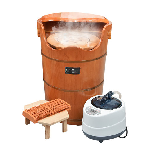 橡木泡脚桶过小腿过膝洗脚木桶家用木质蒸脚熏蒸桶加热恒温实木盆