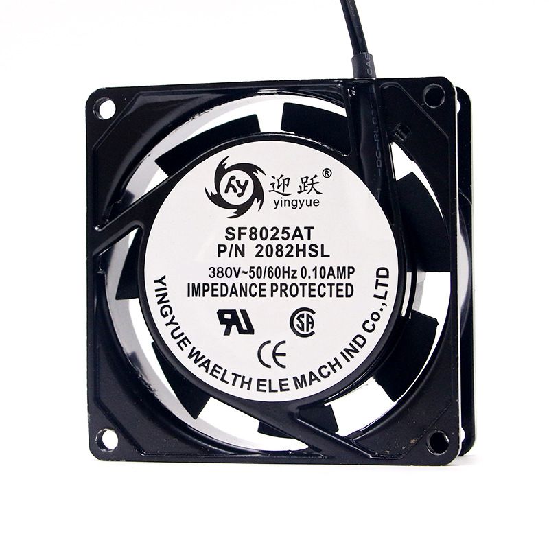 SF8025AT 8025 380V交流工业风扇两线含油铜线引线8cm散热风扇