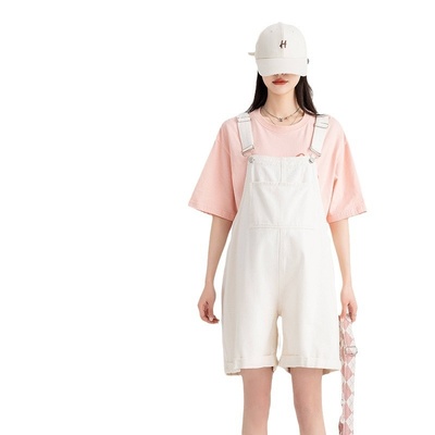 YTL孕妇背带裤减龄俏皮韩连体时尚裤五分夏女套装宽松孕妇版套装