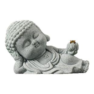 青砂文创可爱线香插茶宠创意卧佛莲花香插青砂石装饰家居桌面摆件