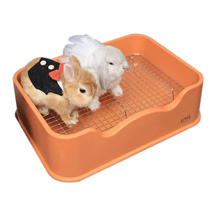 umi超大号兔子专用厕所 不锈钢网格宠物兔便盆屎尿盆安哥拉兔厕所