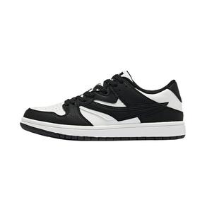 乔丹黑白薄底鞋板鞋女款2025冬季新款运动鞋复古休闲鞋学生青少年