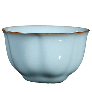 廷怀窑旗舰店功夫茶杯男士天青汝窑主人杯单杯女高端闻香品茗杯