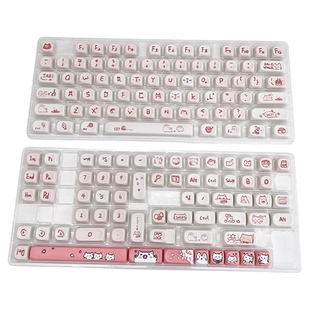 键小姬可爱女生圆润定制粉色机械键盘键帽68/87/108美加狮/小蜜蜂
