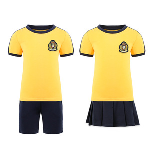 幼儿园园服夏季短袖学院风运动服校服男女童装韩版套装小学生班服
