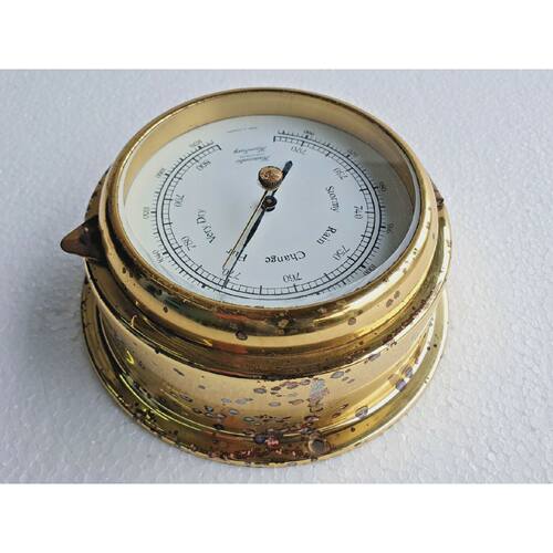 HANSEATIC Vintage Brass Barometer Marine  Made In Germany
