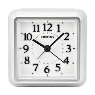 SEIKO日本精工卧室闹钟夜灯贪睡夜光静音时尚简约石英学生用闹表