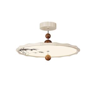 箭牌中古风餐厅灯吸顶灯2025新款宋代美学胡桃木色卧室吊灯护眼灯