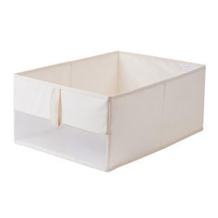 衣服收纳盒衣柜衣物裤子分层神器家用布艺可视收纳筐折叠储物箱子