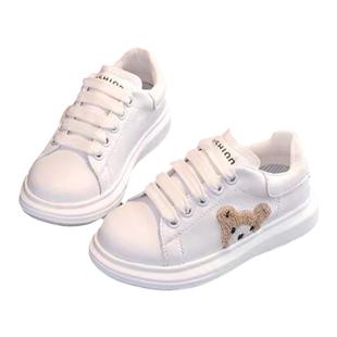 儿童麦昆小白鞋2025新款春秋男童真皮休闲跑步鞋中大童女童运动鞋