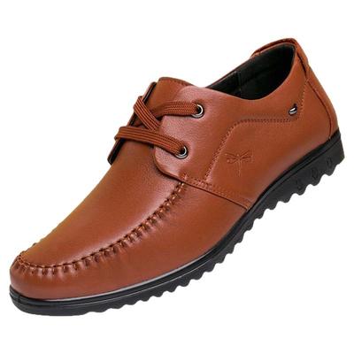 春秋季男皮鞋红蜻蜓商务休闲