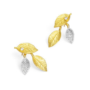 OOAK界格活山系列月桂叶加冕闪耀可拆卸原创设计优雅耳钉新年礼物