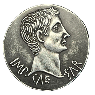 仿古罗马银币纯银吊坠奥古斯都屋大维欧美古币饰品摩羯座硬币项链